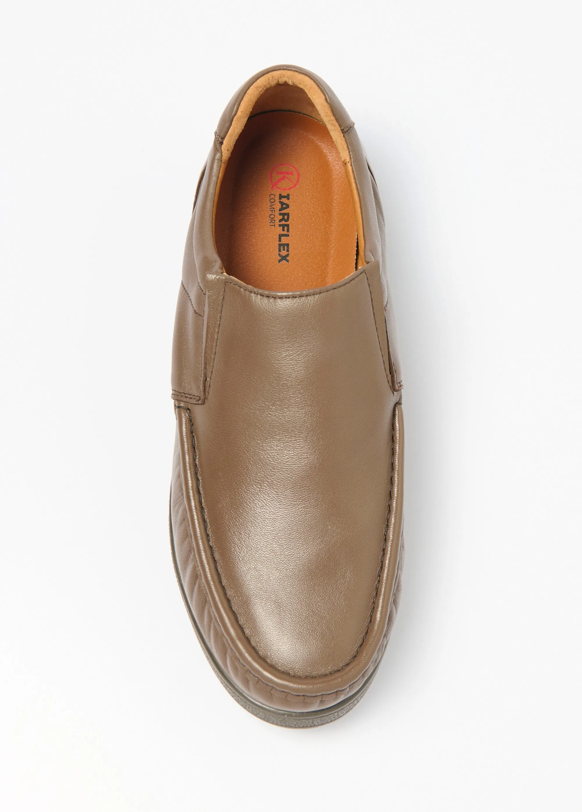 Elasticated leather loafers with removable sole