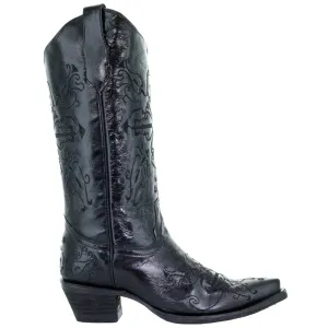 Embroidered Snip Toe Cowboy Boots