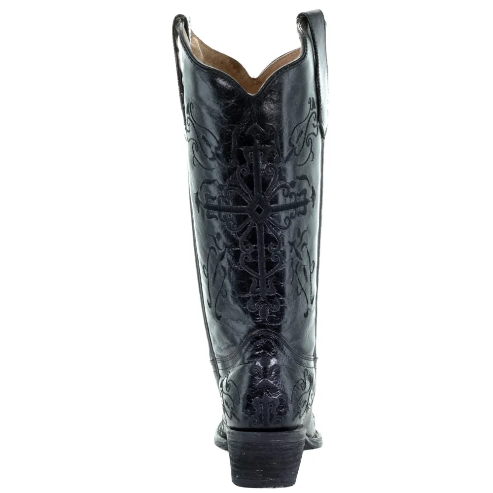 Embroidered Snip Toe Cowboy Boots