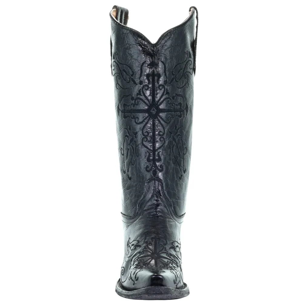 Embroidered Snip Toe Cowboy Boots