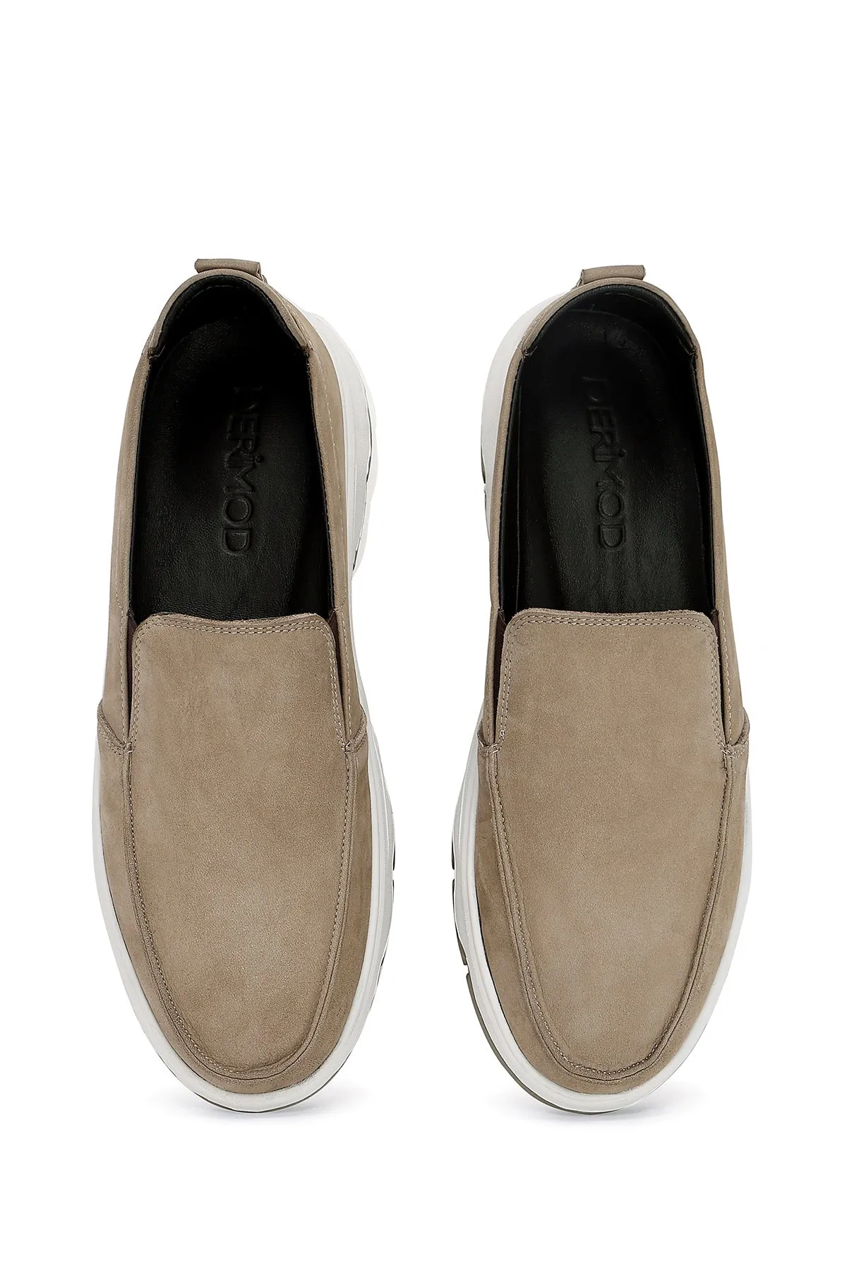 Erkek Vizon Nubuk Deri Comfort Loafer
