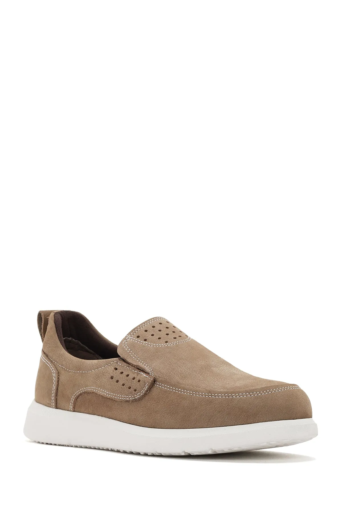 Erkek Vizon Nubuk Deri Comfort Loafer