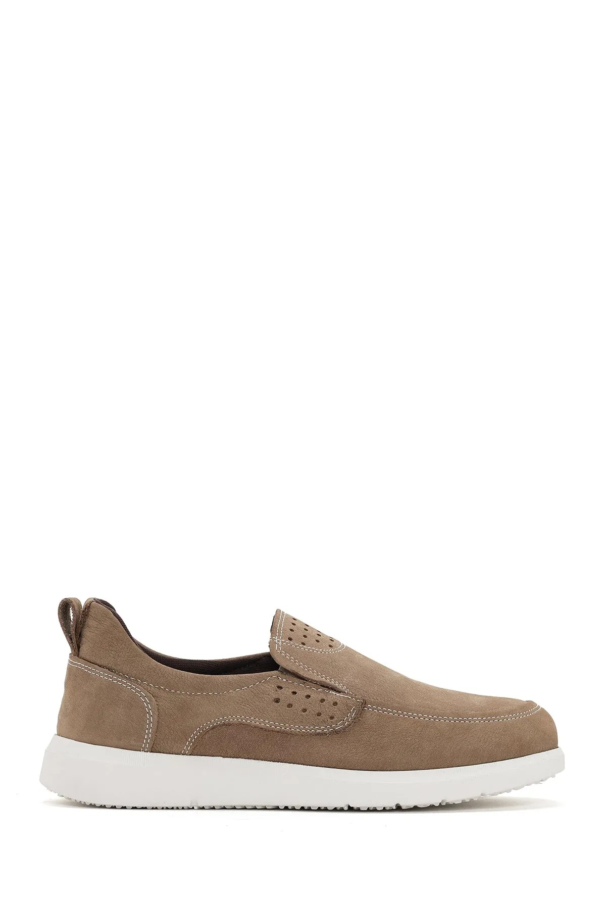 Erkek Vizon Nubuk Deri Comfort Loafer