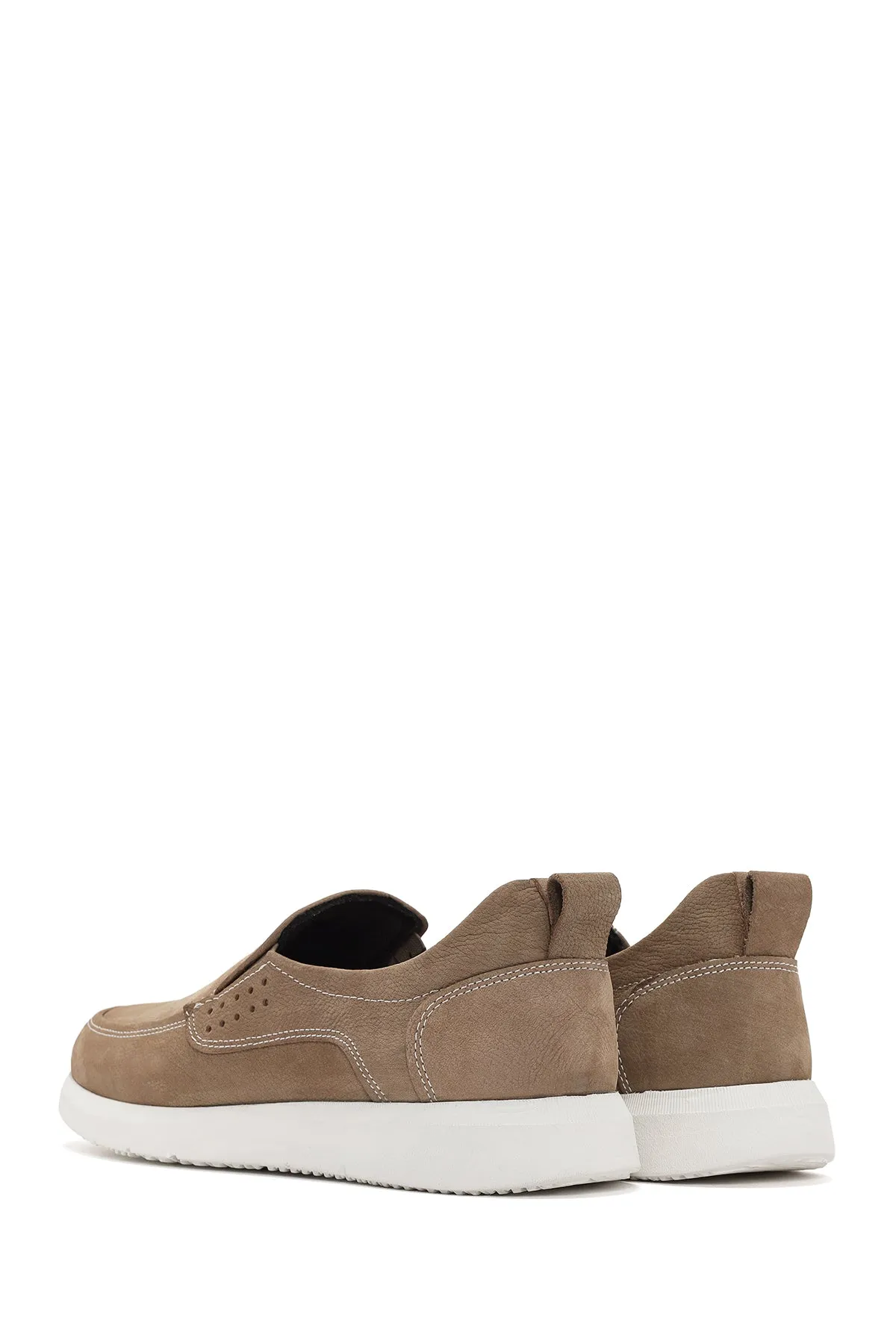 Erkek Vizon Nubuk Deri Comfort Loafer