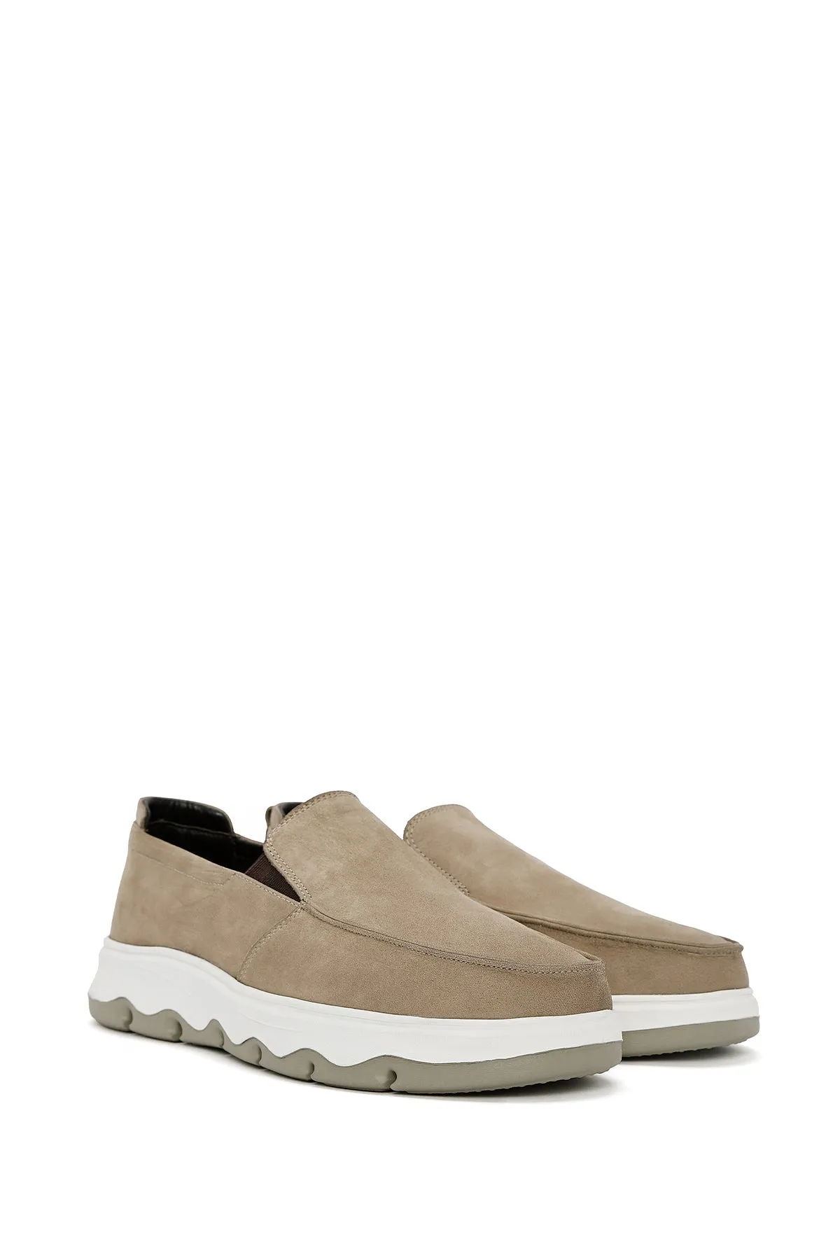 Erkek Vizon Nubuk Deri Comfort Loafer
