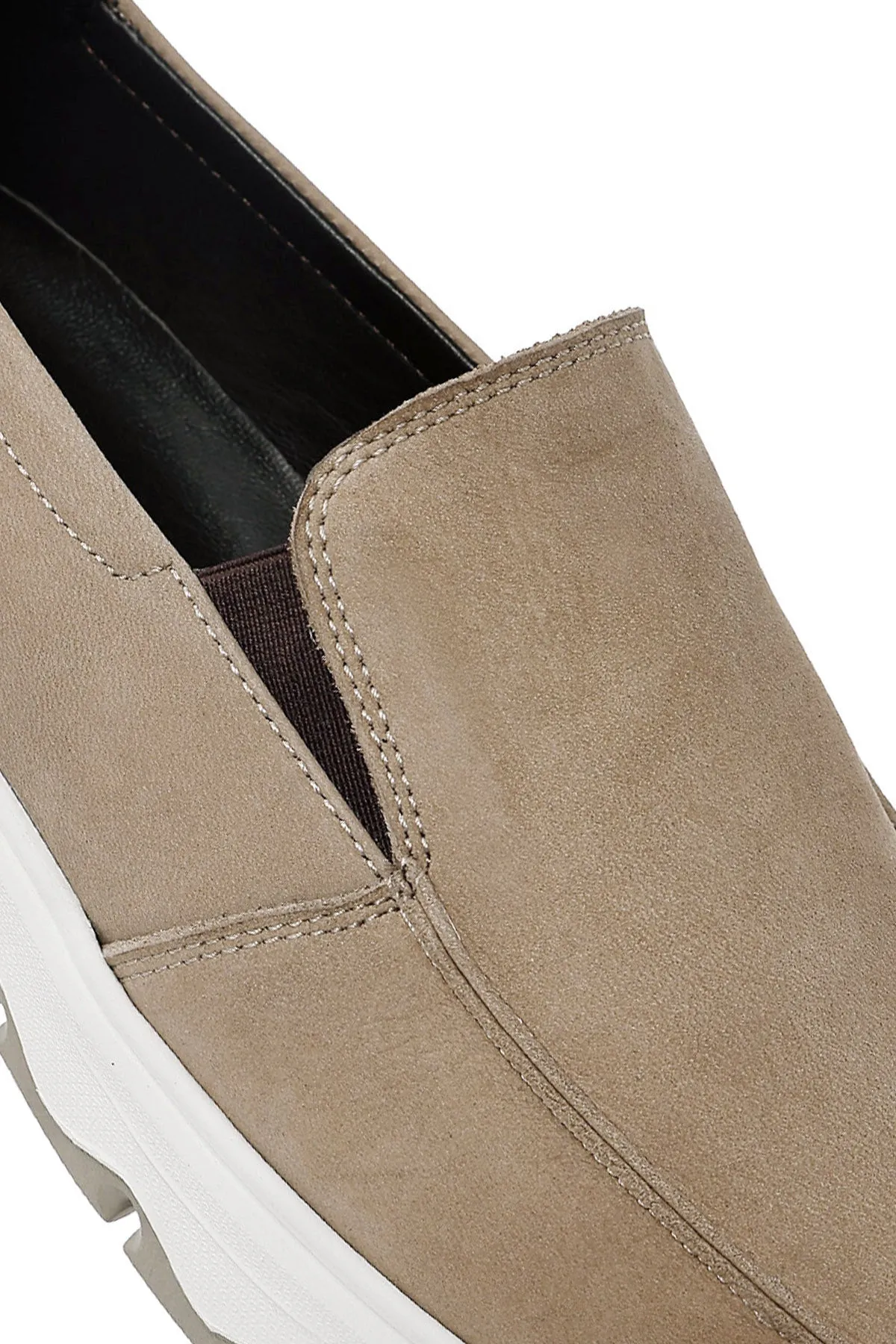 Erkek Vizon Nubuk Deri Comfort Loafer