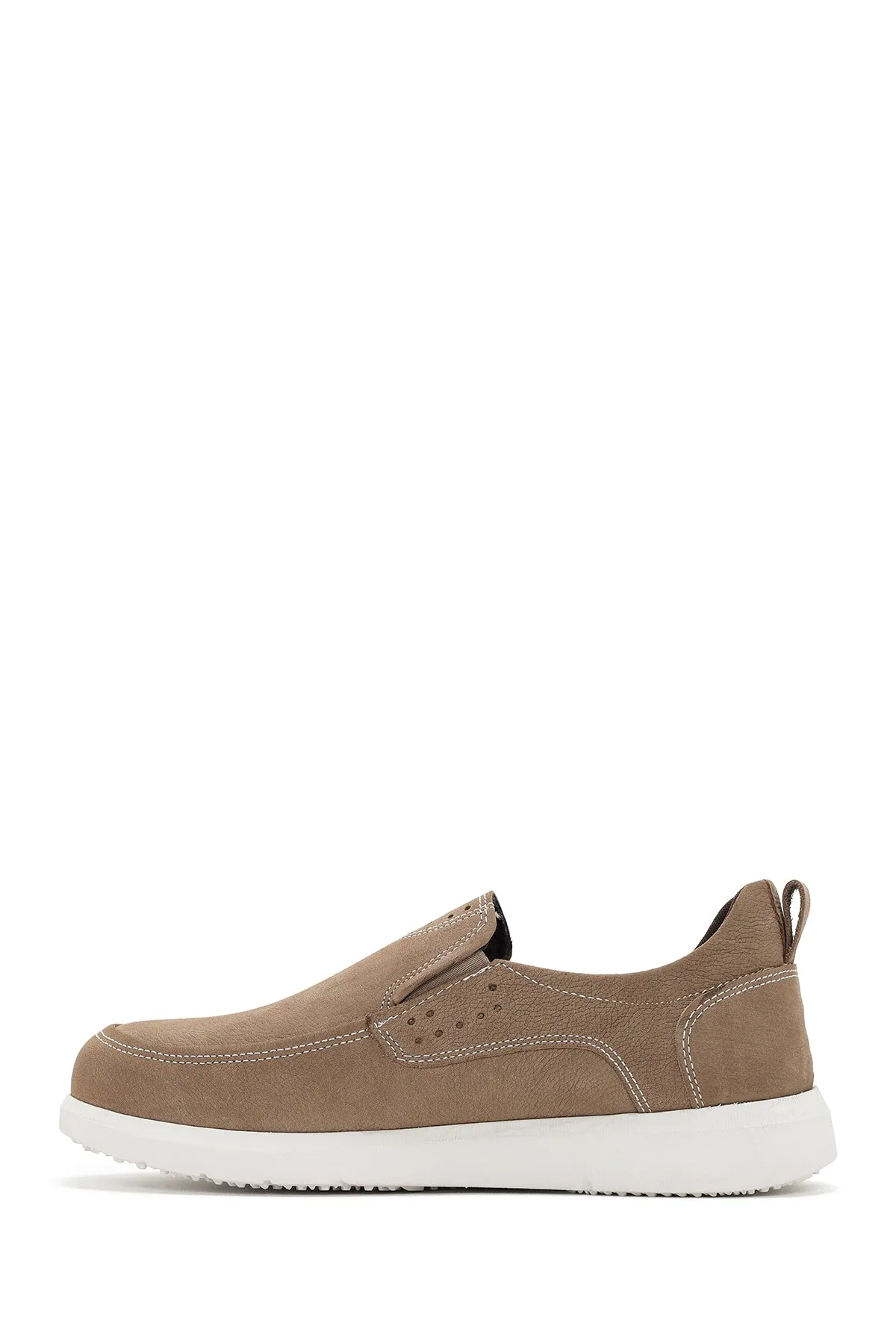 Erkek Vizon Nubuk Deri Comfort Loafer