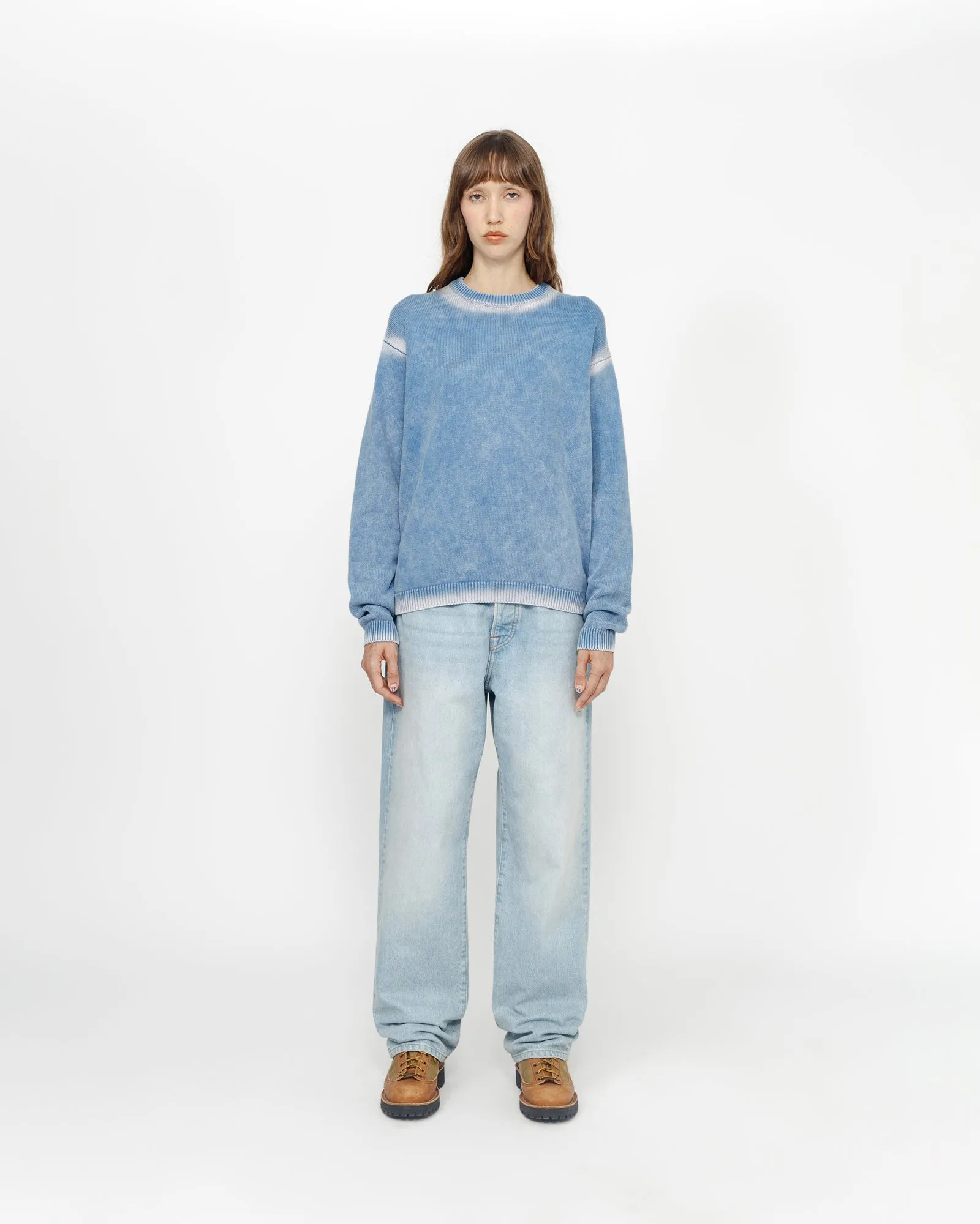 FADED COTTON KNIT CREW