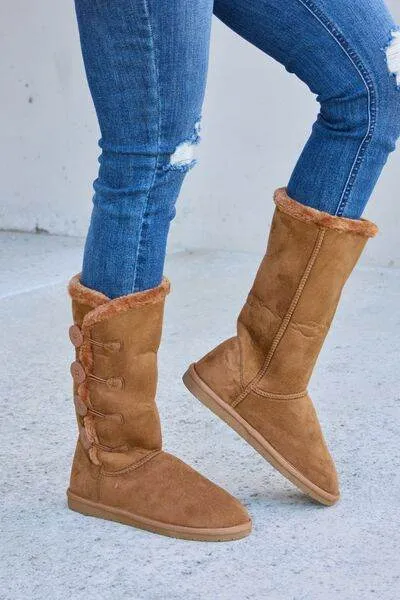 Forever Link Warm Fur Lined Flat Women Boots