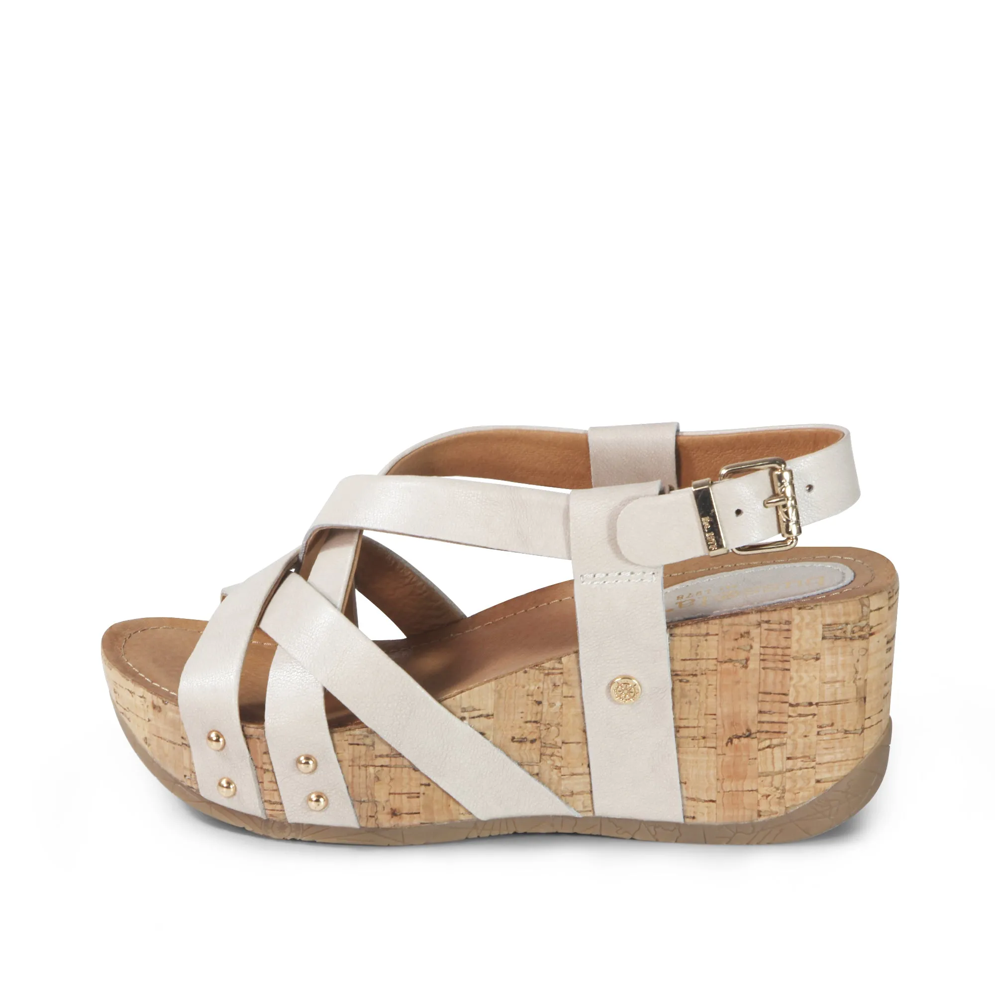Formentera Cross Straps Wedge Sandals (Ivory)
