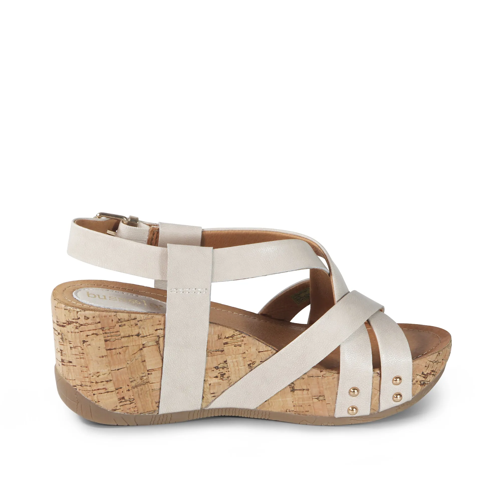Formentera Cross Straps Wedge Sandals (Ivory)