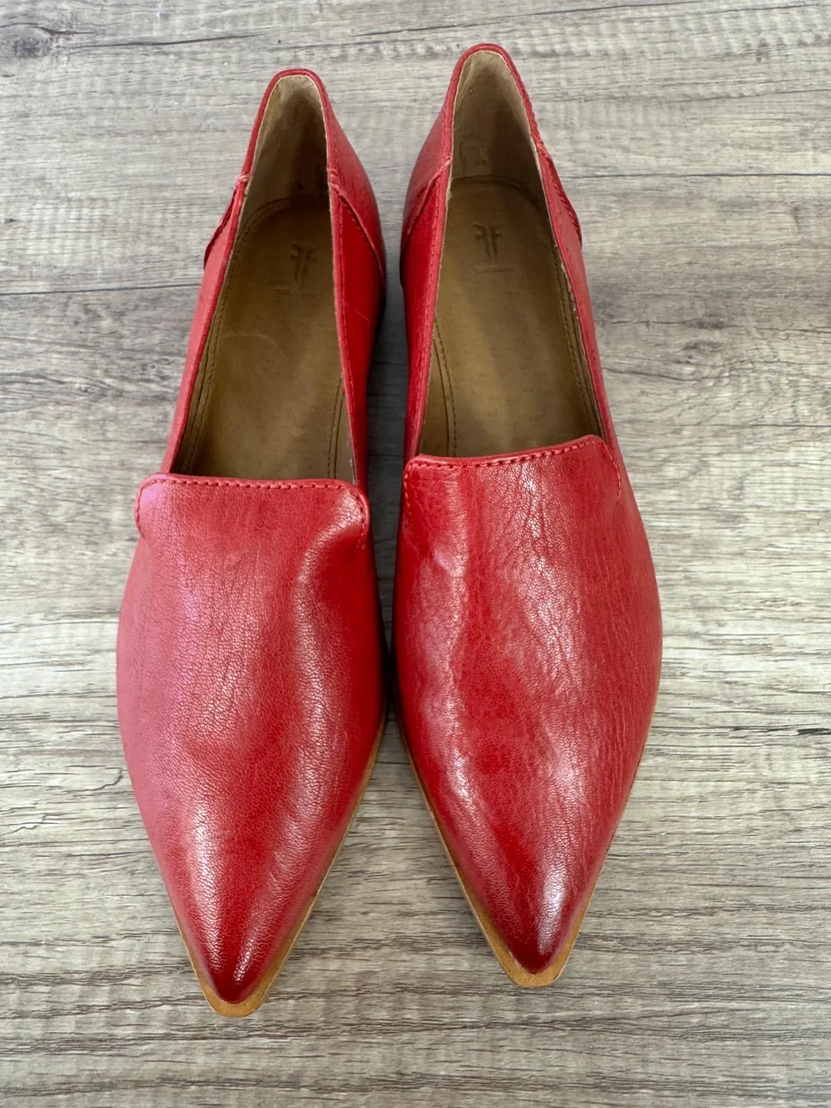 FRYE KENZIE VENETIAN RED FLAT LOAFERS