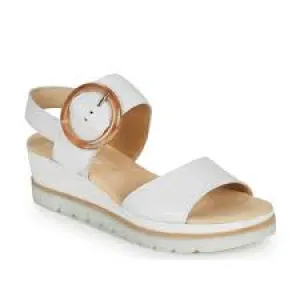 GABOR 24.645.21 WHITE LEATHER WEDGE SANDAL