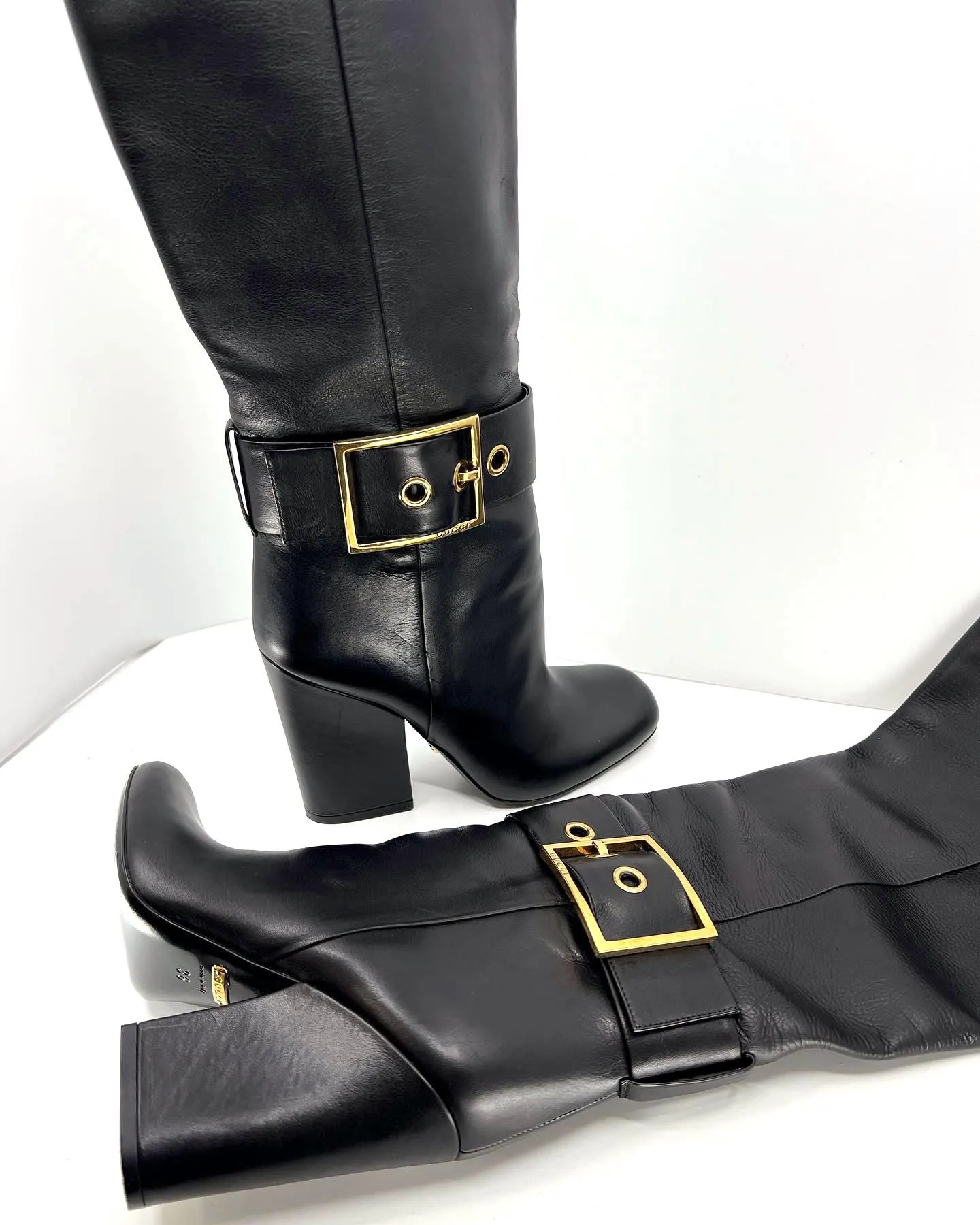 GUCCI LEATHER KESHA KNEE HIGH BOOTS