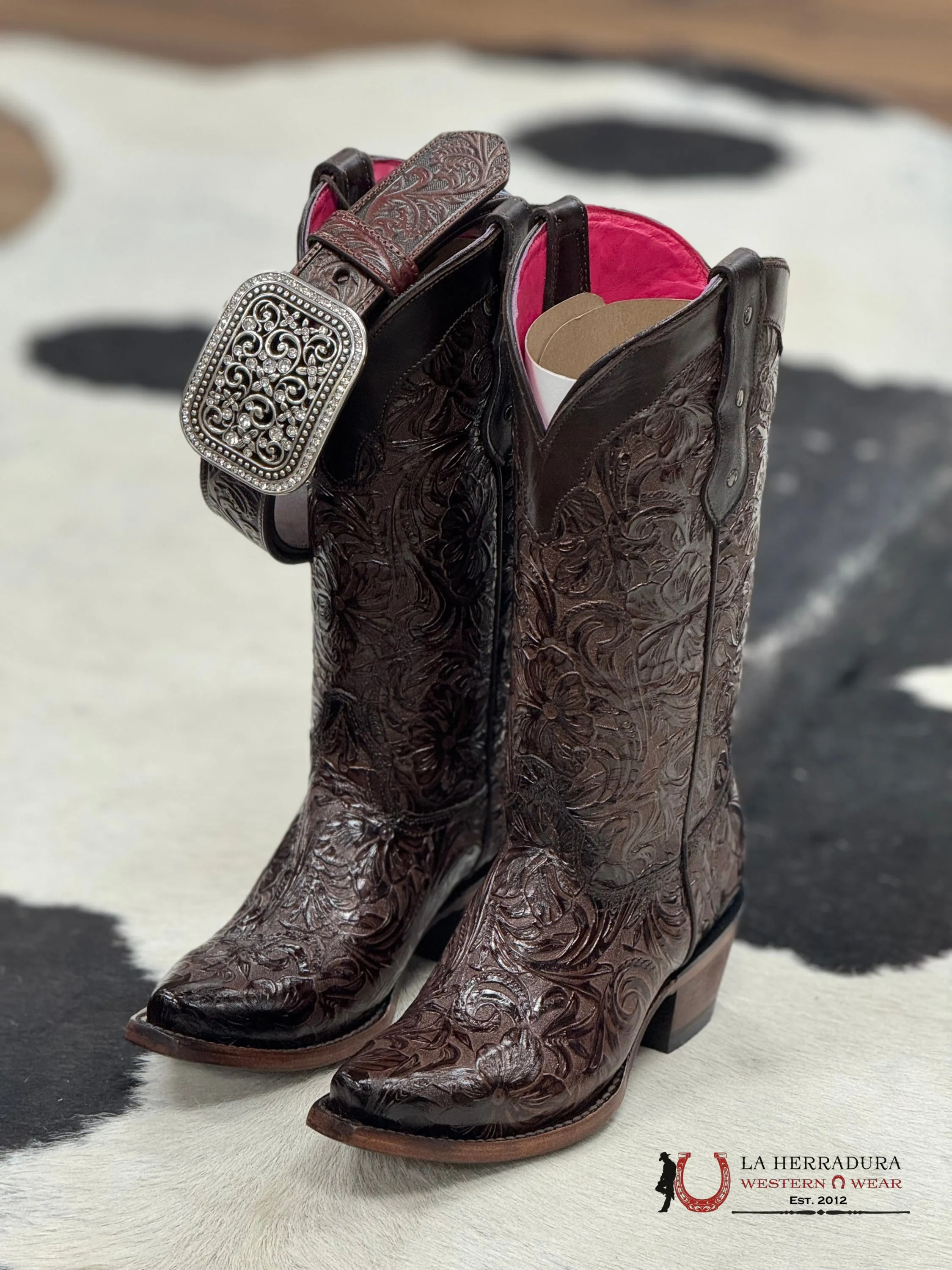 HAND TOOLED FLOR DE LUZ CAFE POINT TOE