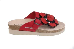 'Helen Flower' women's slide toe sandal - red