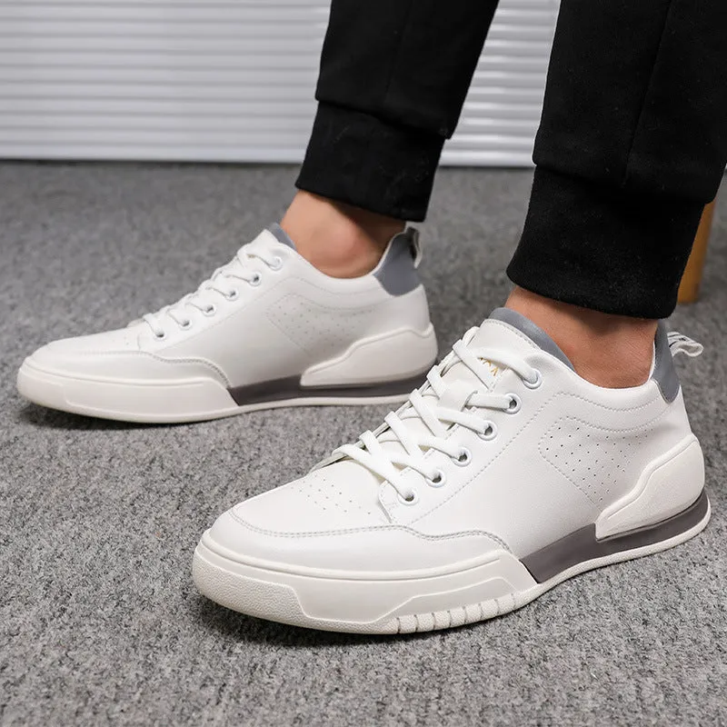 High Quailty Comfortable Cow Leather Flat Shoes Air Sole Slip On Breathable Casual Leather Sneakers For Men