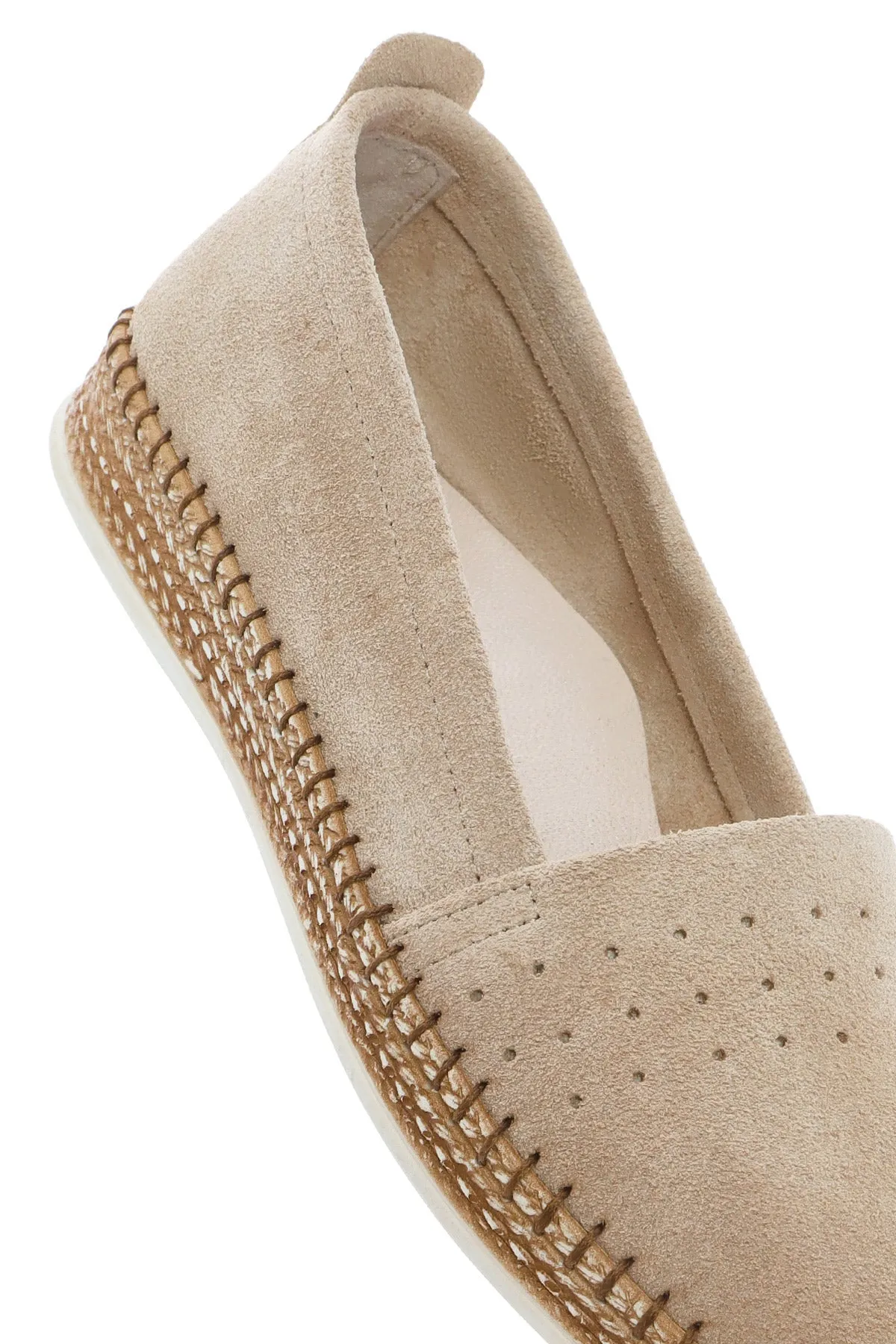 Kadın Bej Süet Deri Comfort Loafer