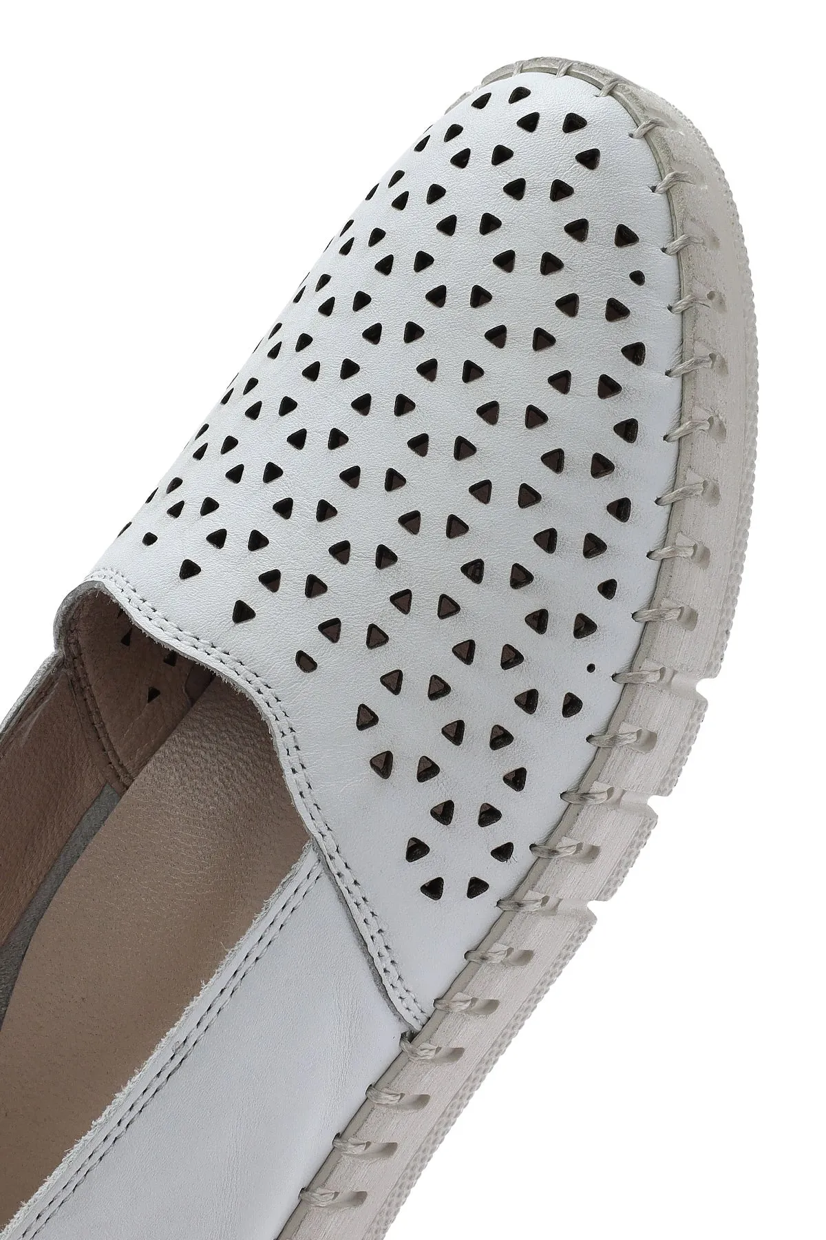 Kadın Beyaz Deri Comfort Loafer