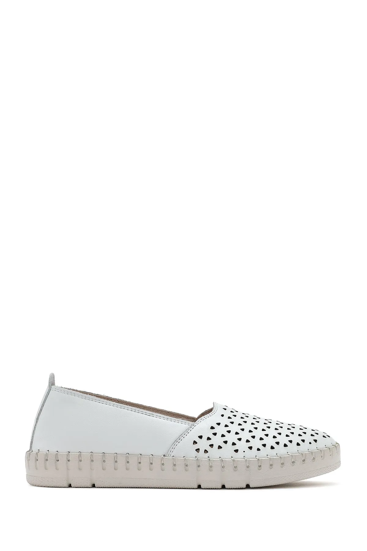 Kadın Beyaz Deri Comfort Loafer