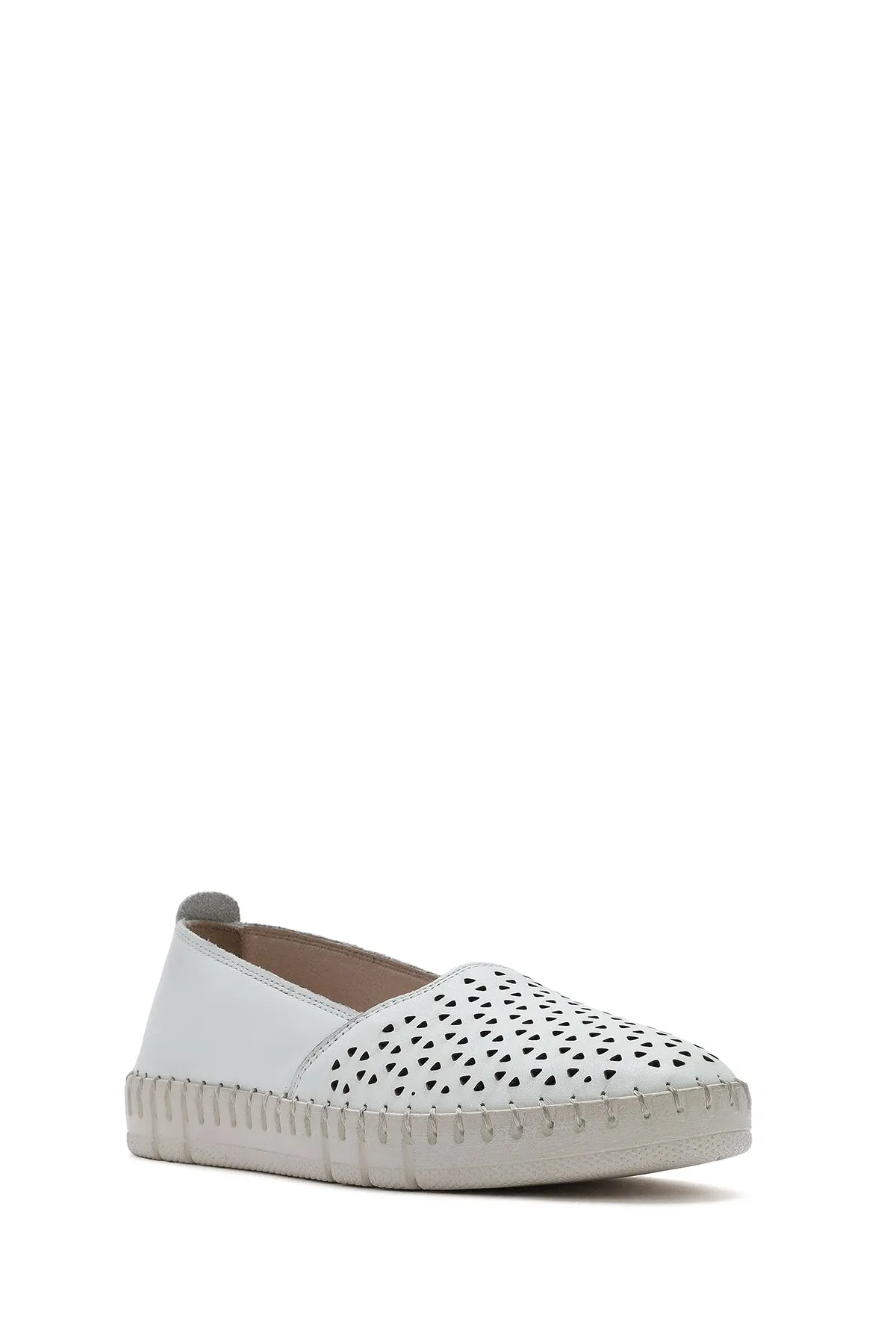 Kadın Beyaz Deri Comfort Loafer