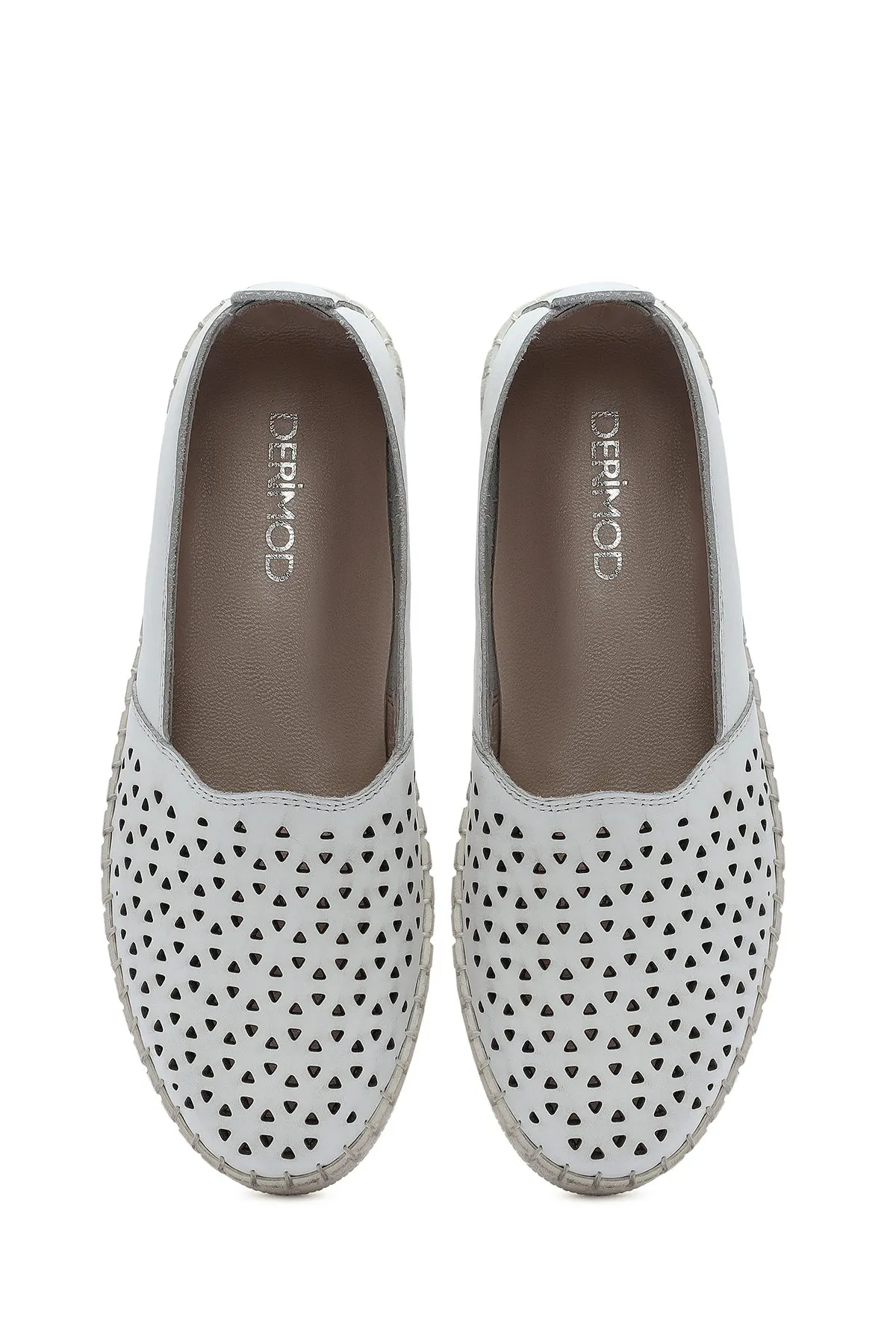Kadın Beyaz Deri Comfort Loafer