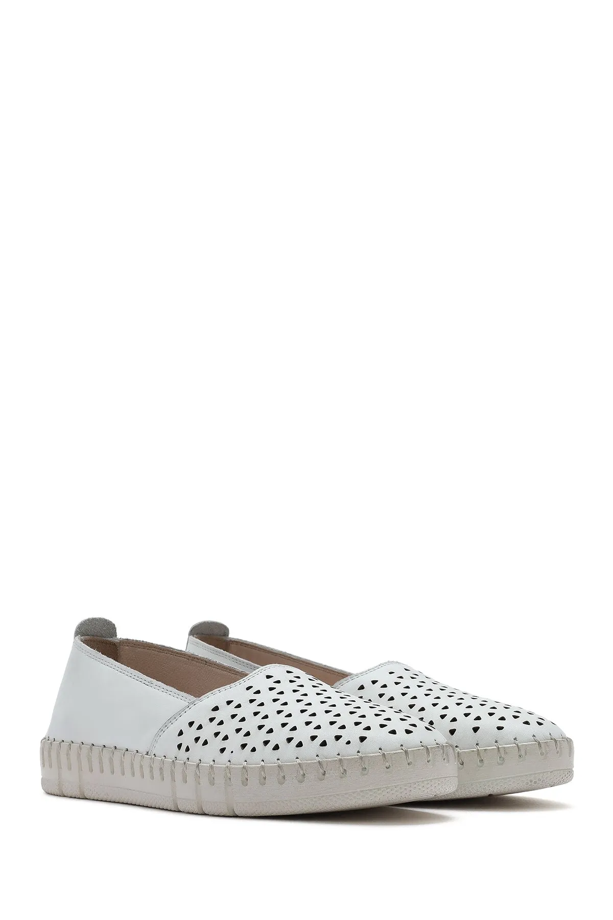 Kadın Beyaz Deri Comfort Loafer