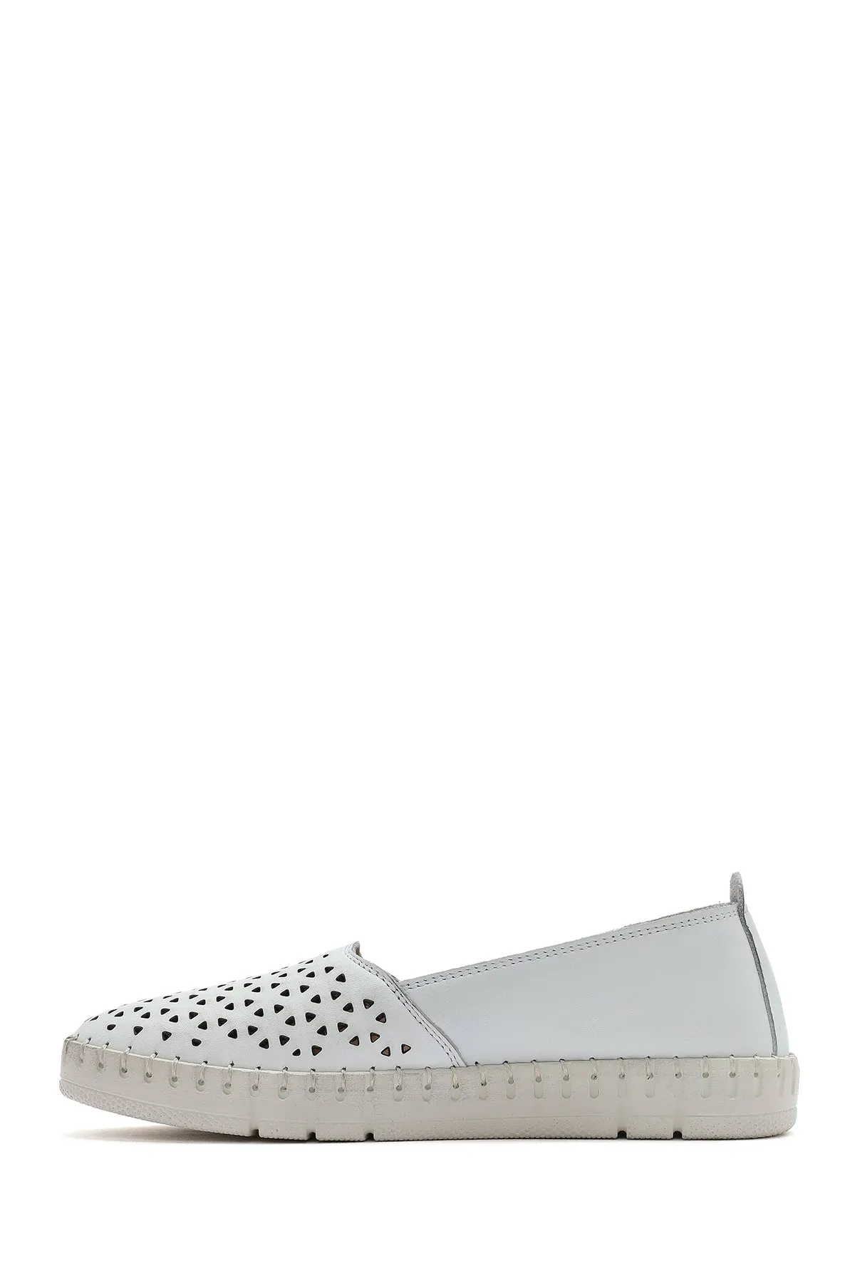 Kadın Beyaz Deri Comfort Loafer