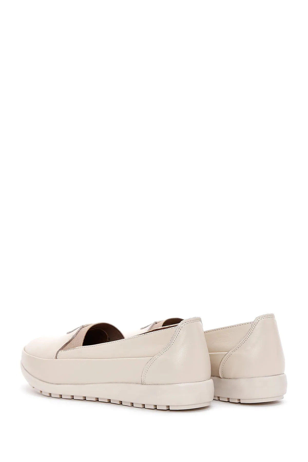 Kadın Krem Deri Comfort Loafer