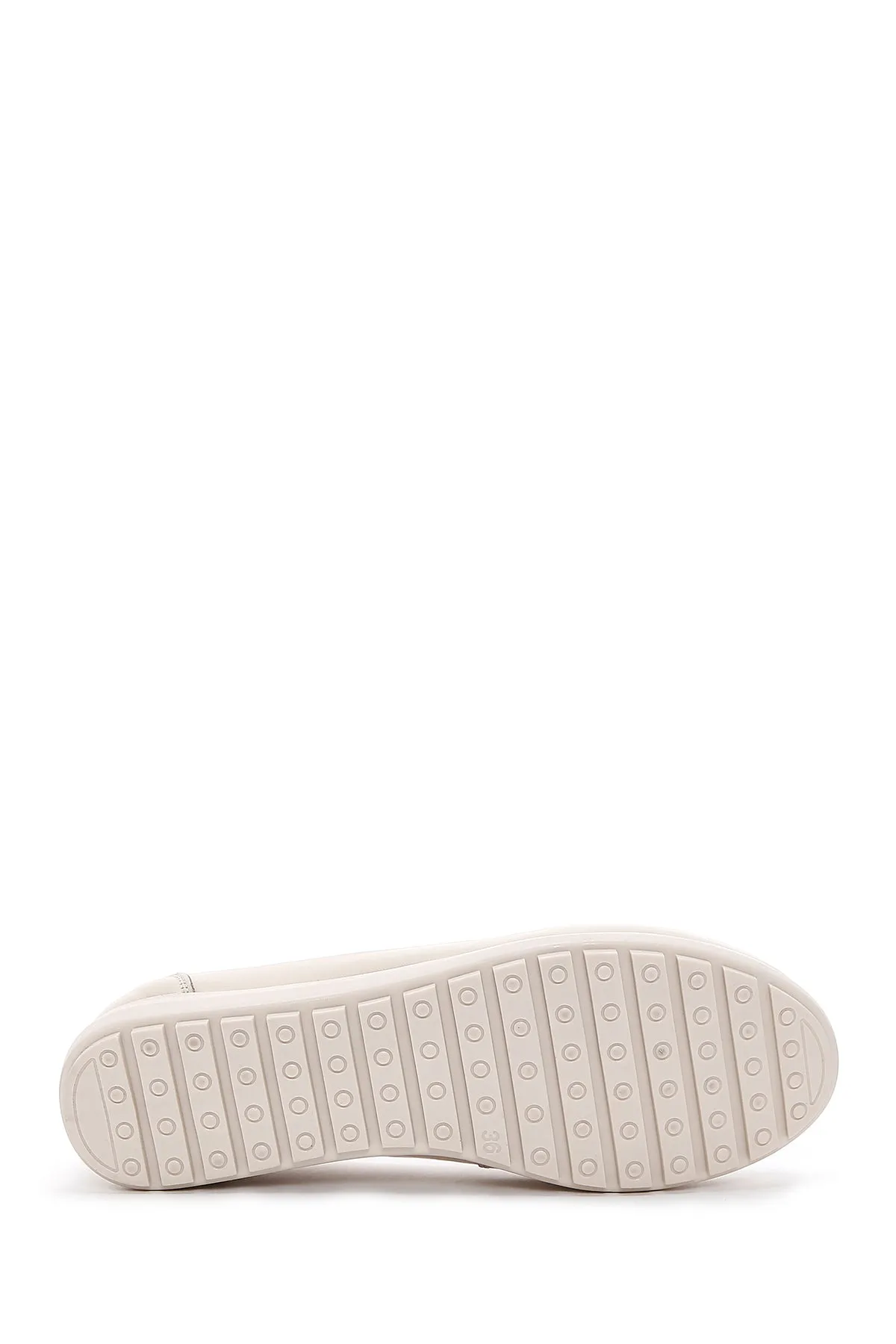 Kadın Krem Deri Comfort Loafer