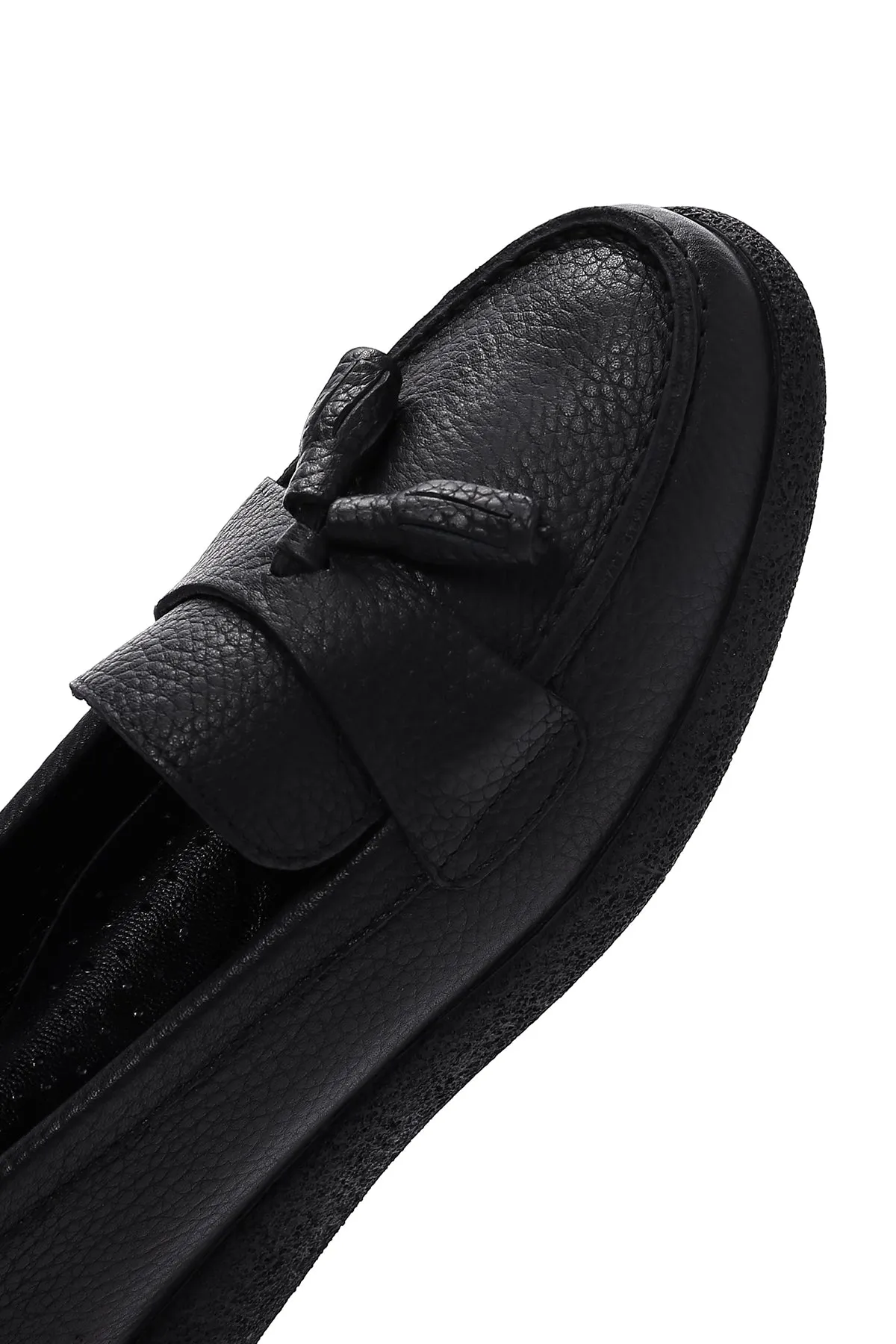 Kadın Siyah Deri Comfort Loafer