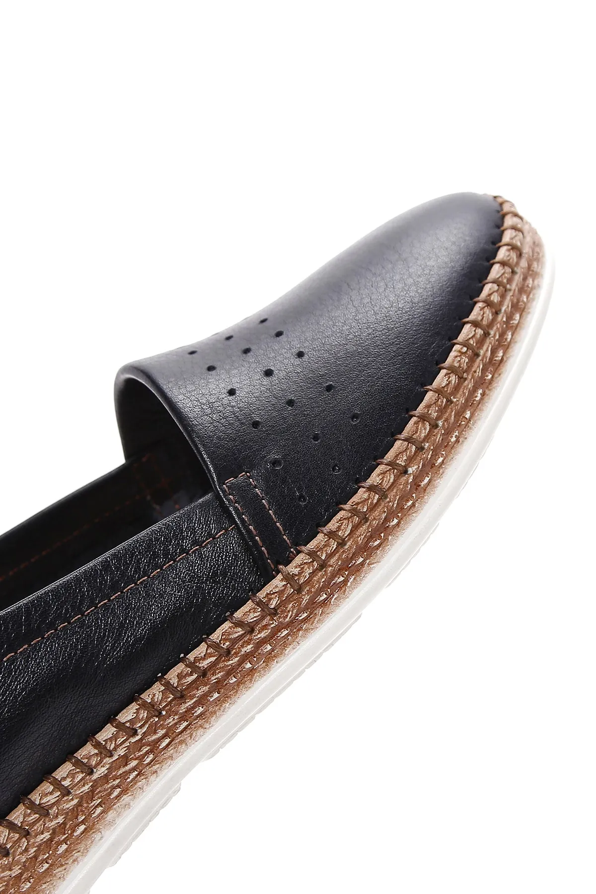 Kadın Siyah Deri Comfort Loafer