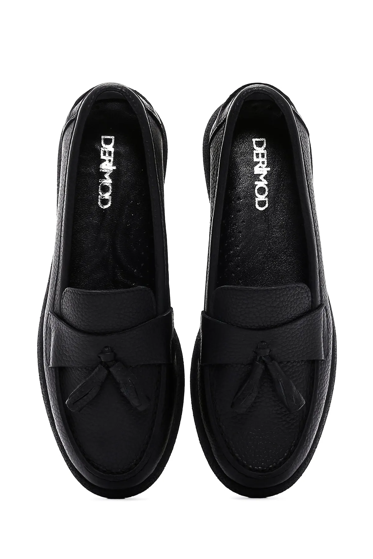 Kadın Siyah Deri Comfort Loafer