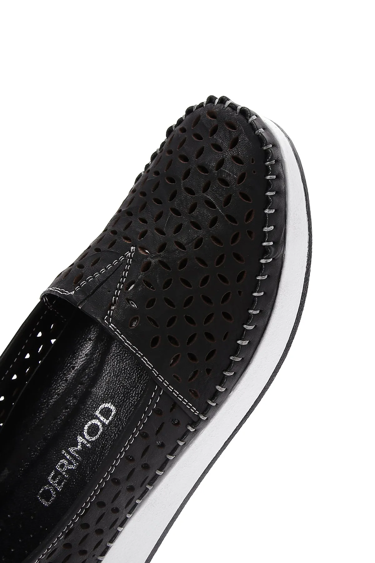 Kadın Siyah Kalın Tabanlı Deri Comfort Loafer