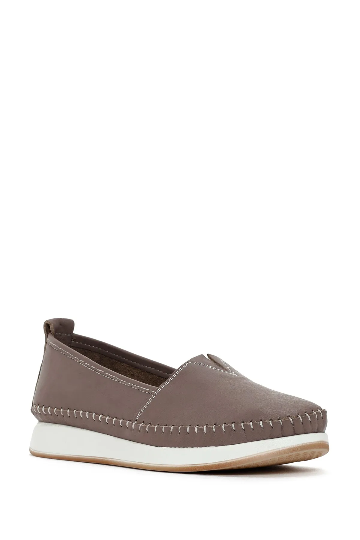 Kadın Vizon Deri Comfort Loafer