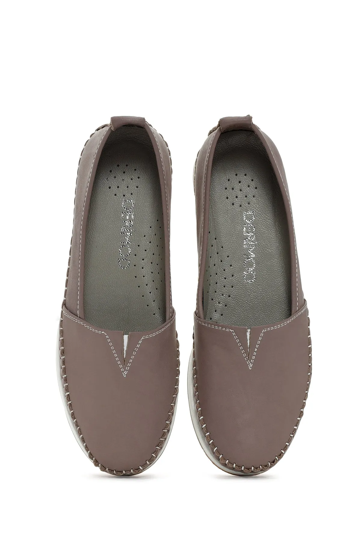 Kadın Vizon Deri Comfort Loafer