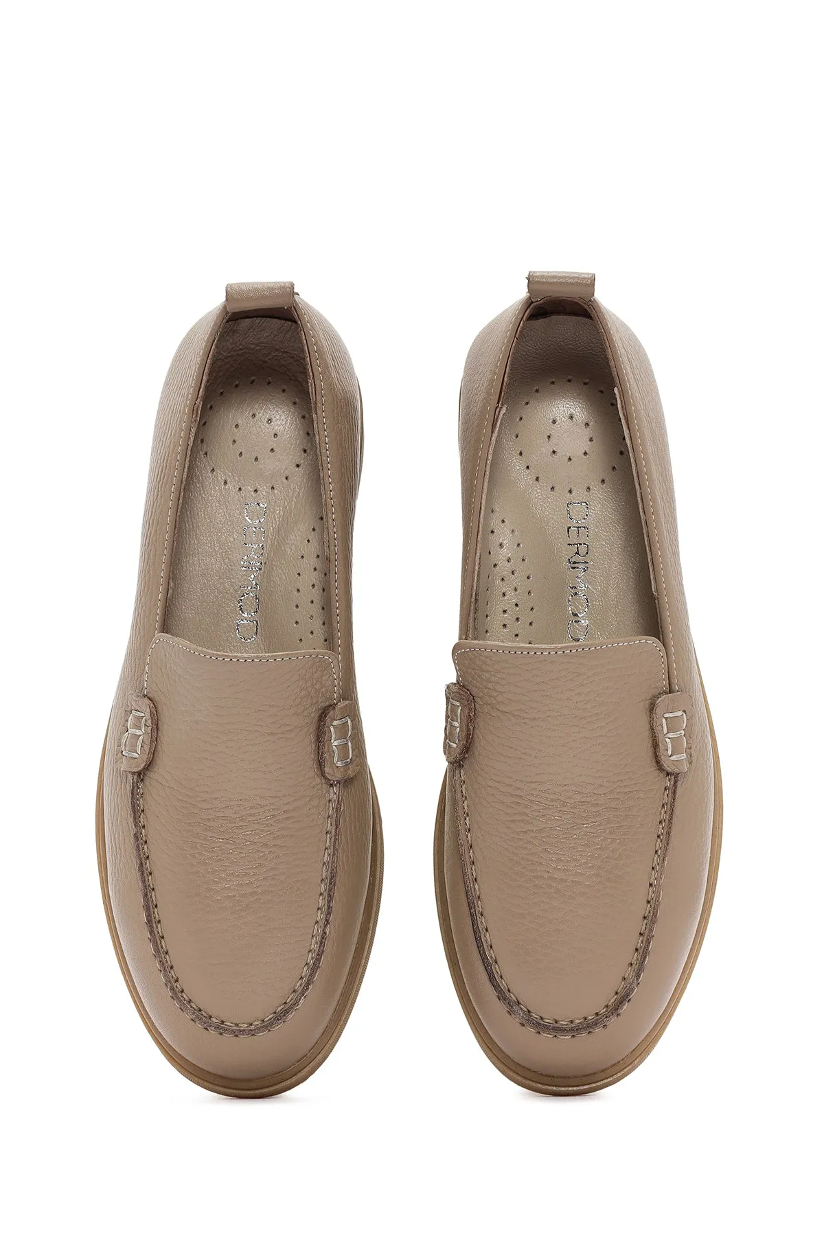 Kadın Vizon Deri Comfort Loafer