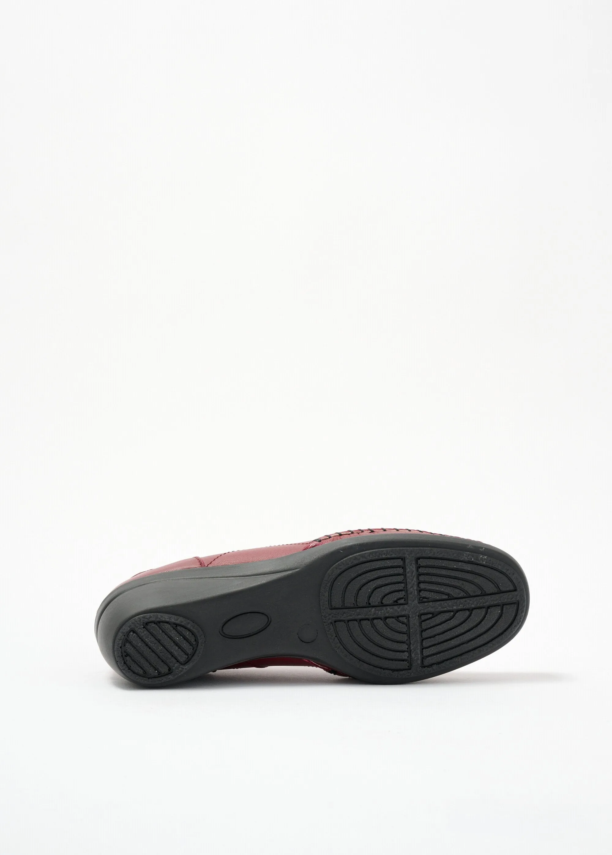 Large-width leather wedge loafers