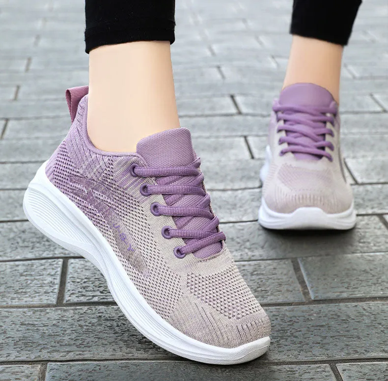 Lightweight Knitted Training Shoes for Women with Breathable Fabric