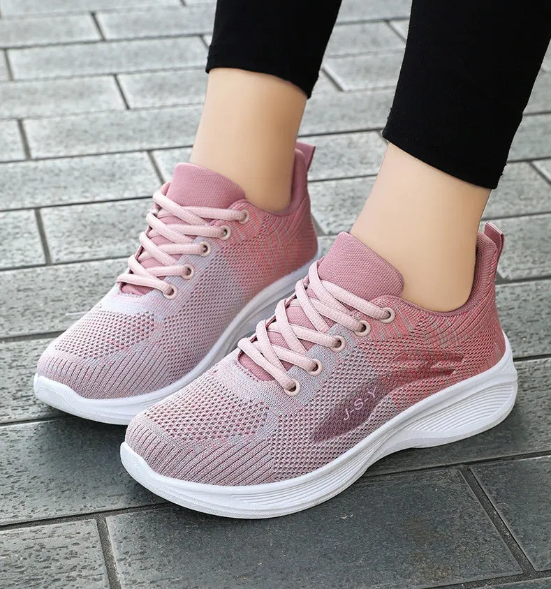 Lightweight Knitted Training Shoes for Women with Breathable Fabric