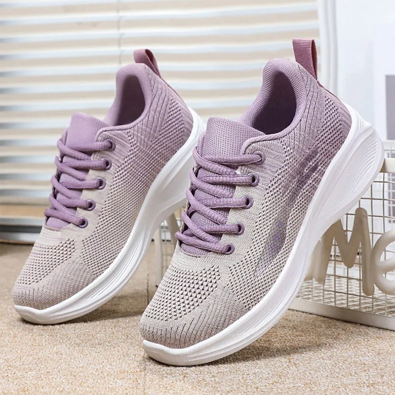 Lightweight Knitted Training Shoes for Women with Breathable Fabric
