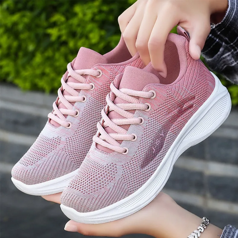 Lightweight Knitted Training Shoes for Women with Breathable Fabric
