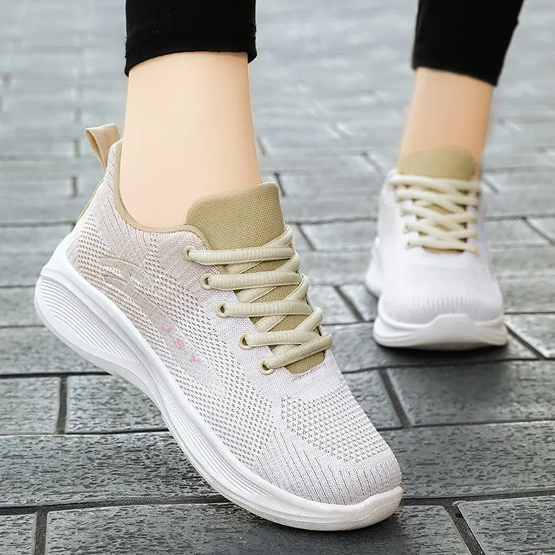 Lightweight Knitted Training Shoes for Women with Breathable Fabric