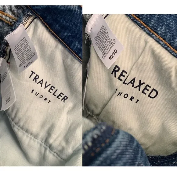 Lucky Brand lot Relaxed &amp; Traveler Short medium wash raw hem distressed 10 / 30