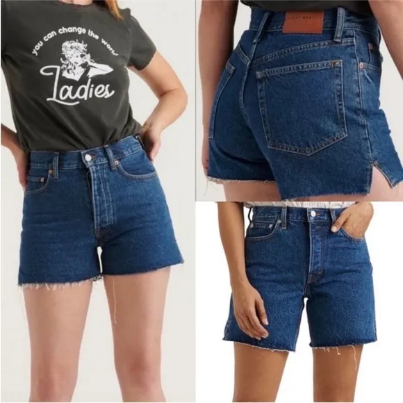 Lucky Brand lot Relaxed &amp; Traveler Short medium wash raw hem distressed 10 / 30