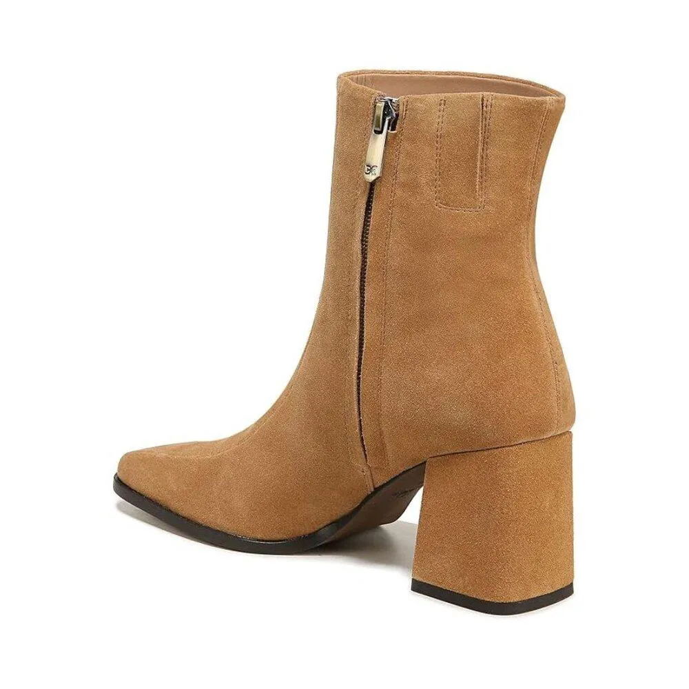 Mayla Sandstone Leather Heeled Ankle Boots