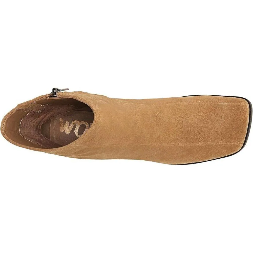 Mayla Sandstone Leather Heeled Ankle Boots