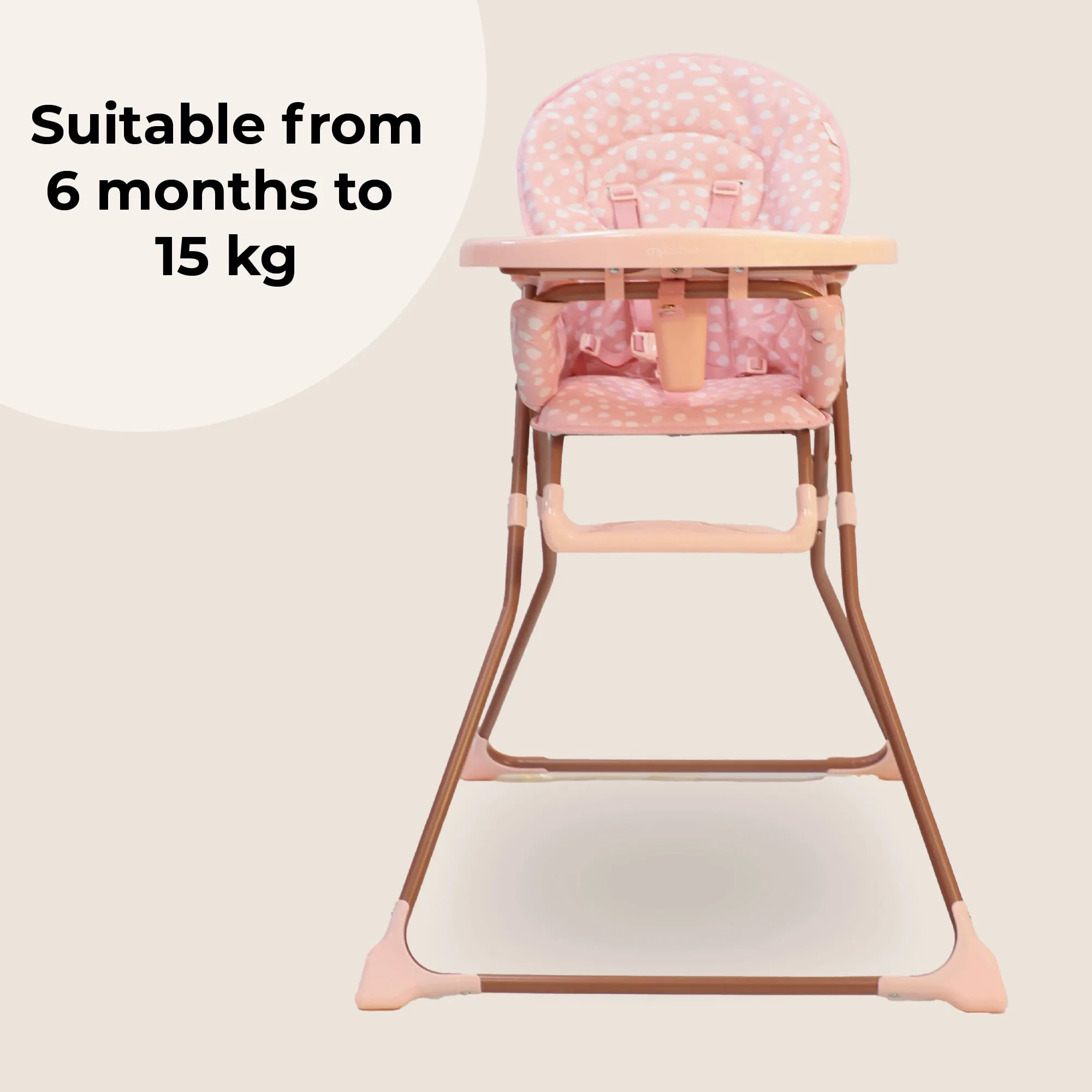 MBHC1 Compact Highchair - Pink Dalmatian