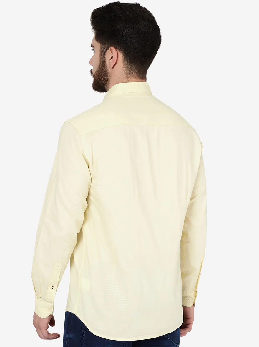 Mellow Yellow Solid Smart Fit Semi Casual Shirt | Greenfibre