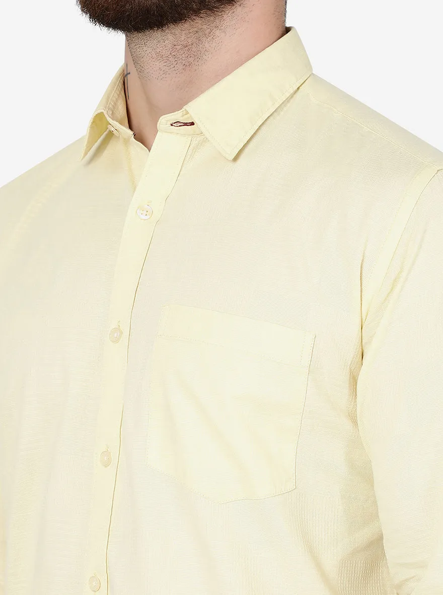 Mellow Yellow Solid Smart Fit Semi Casual Shirt | Greenfibre